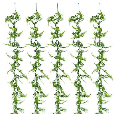 Plastic Artificial Persian leaf Rattan DIY-WH0671-112-1