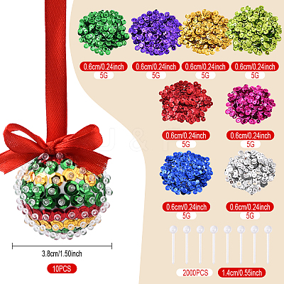 2000Pcs Plastic Tiny Ball Stud Earrings EJEW-YW0001-16-1