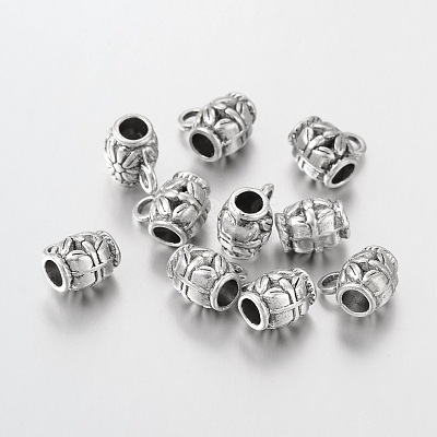 Tibetan Silver Tube Bails X-AB647Y-1