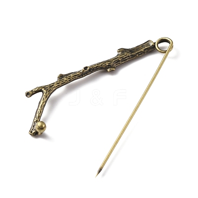 Alloy Tree Branch Safety Brooch Pin JEWB-WH0026-13AB-1