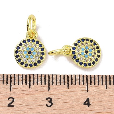 Golden Brass Micro Pave Cubic Zirconia Pendants KK-L209-039G-09-1