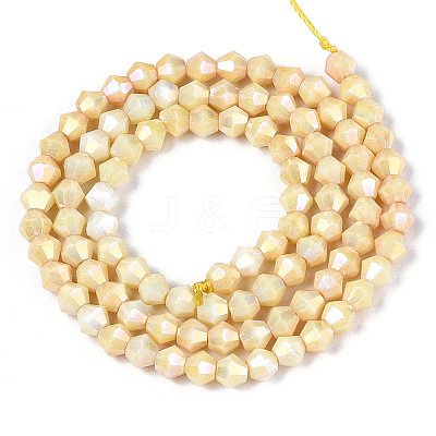 Anti-Tarnish Electroplate Bicone Glass Beads Strands X-EGLA-T021-4mm-16-10-1