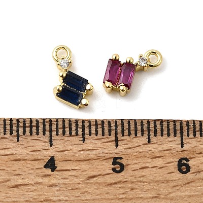 Brass Micro Pave Cubic Zirconia Charms KK-F929-02G-1