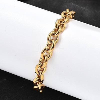 304 Stainless Steel Cable Chain Bracelets for Women BJEW-Q050-01B-G-1