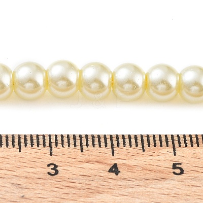 Baking Paint Pearlized Glass Pearl Round Bead Strands X-HY-Q003-6mm-21-1