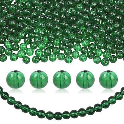 3 Strands Baking Paint Transparent Glass Round Bead Strands DGLA-PA0001-02B-1