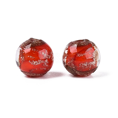 Handmade Gold Sand Lampwork Beads LAMP-N045-01B-07-1