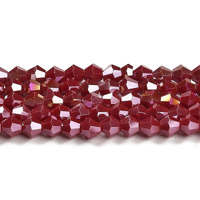 Opaque Solid Color Electroplate Glass Beads Strands X1-GLAA-F029-P4mm-A01-1