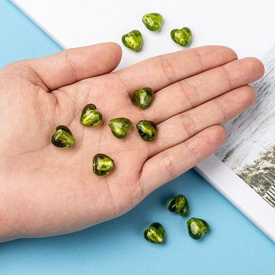 Handmade Silver Foil Glass Beads FOIL-R050-12x8mm-7-1