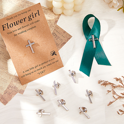20Pcs Cross Zinc Alloy Brooches JEWB-DC0001-18P-1