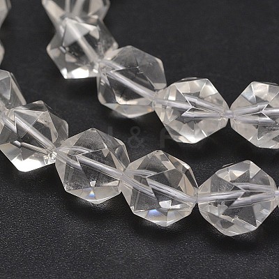 Faceted Natural Quartz Crystal Bead Strands G-J331-09-10mm-1