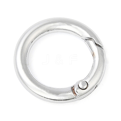 Rack Plating Brass Spring Gate Rings KK-Q781-11P-1