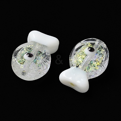 Handmade Foil Lampwork Fish Beads FOIL-Z001-01J-1
