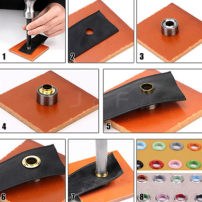 200 Sets 10 Colors Iron Grommet Eyelet Findings SCRA-GF0001-10B-04-1