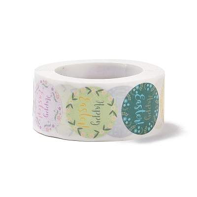 8 Patterns Easter Theme Self Adhesive Paper Sticker Rolls DIY-C060-03L-1