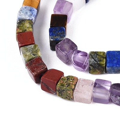 Natural & Synthetic Mixed Gemstone Beads Strands G-T143-34-1