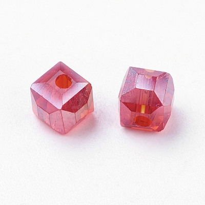 Electroplate Glass Beads X-EGLA-D018-4x4mm-M3-1