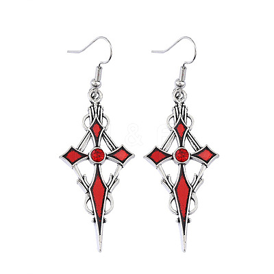 Alloy Rhinestone Dangle Earrings FS-WG63C71-02-1