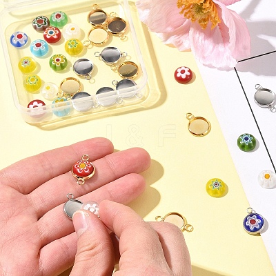 16Pcs 4 Styles Stainless Steel Pendant Cabochon Settings STAS-FS0001-79-1