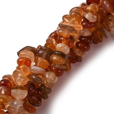 Dyed Natural Carnelian Chip Beads Strands G-E271-105-1