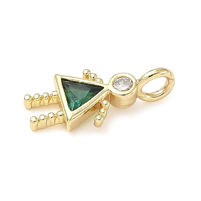 Brass Micro Pave Cubic Zirconia Pendants ZIRC-I356-17G-B09-1