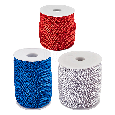 3 Rolls 3 Colors Polyester Braided Cord OCOR-PH0006-31C-1