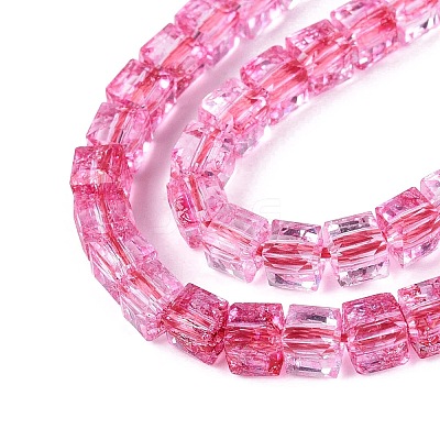 Crackle Transparent Glass Beads Strands GLAA-N062-4mm-12-1