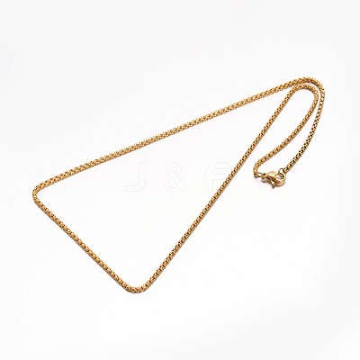 304 Stainless Steel Box Chain Necklaces X-NJEW-E026-11G-1