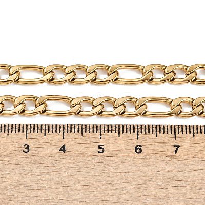 Fashionable 304 Stainless Steel Figaro Chain Necklaces for Men LS-STAS-A028-N017G-1