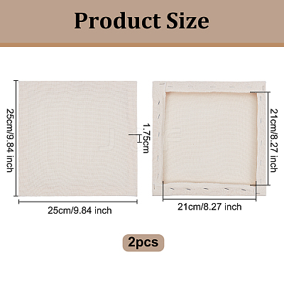 Wood Square Crochet Frame AJEW-WH0650-33-1