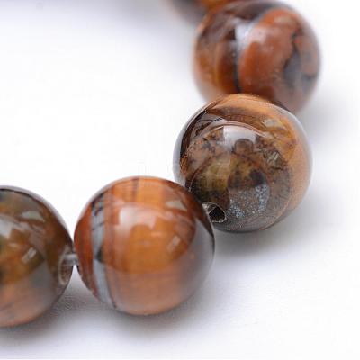 Round Natural Tiger Eye Bead Strands G-R345-4mm-25-1