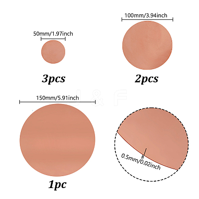 6Pcs 3 Styles Copper Sheets DIY-GA0008-13-1