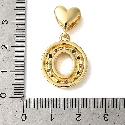 Rack Plating Brass Micro Pave Clear Cubic Zirconia Perdants KK-C067-12G-O-1