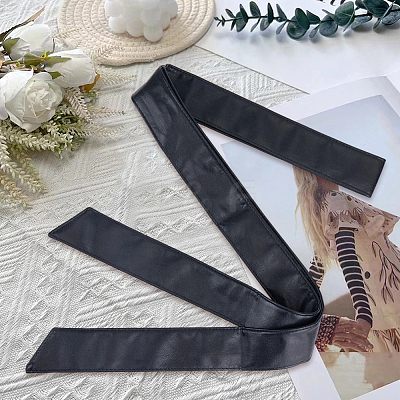 2Pcs 2 Colors PU Leather Wrap Belts for Coat AJEW-CL0005-21B-1