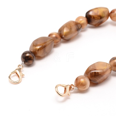 Acrylic Bag Beaded Straps PURS-WH0001-12A-1