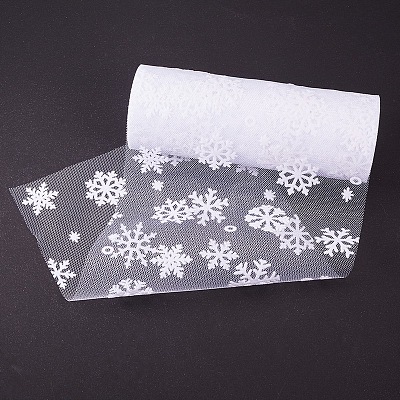 Snowflake Deco Mesh Ribbons OCOR-P010-G01-1