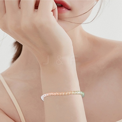 10 Strands Transparent Gradient Color Glass Beads Strands GLAA-CJ0002-09B-1