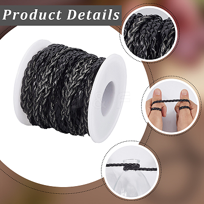 10M Flat Braided Imitation Leather Cords LC-CL0001-04A-1