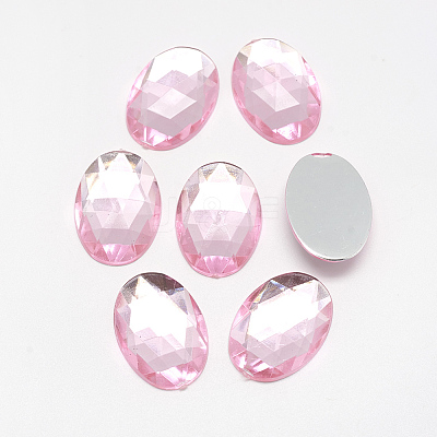 Acrylic Rhinestone Flat Back Cabochons X-GACR-Q011-13x18-06-1