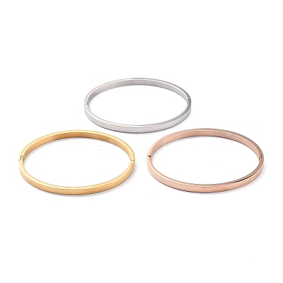 3Pcs 3 Color Ion Plating(IP) 304 Stainless Steel Classic Simple Plain Bangle BJEW-B055-05-1
