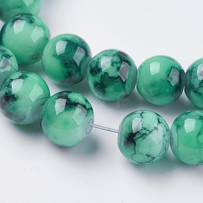 Spray Painted Glass Beads Strands X-GLAD-S075-4mm-32-1