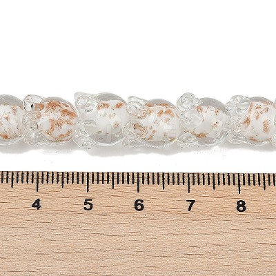 Gold Sand Lampwork Beads Strands LAMP-P069-02A-02-1