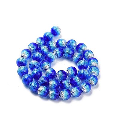 Handmade Silver Foil Glass Beads LAMP-A001-G01-10mm-1