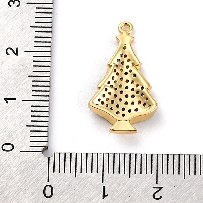 Christmas Series Brass Micro Pave Cubic Zirconia Pendants KK-Q010-01G-05-1