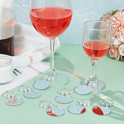 24Pcs Mirror Surface Acrylic Wine Glass Charms AJEW-BC00009-1