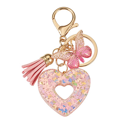 Heart with Butterfly Resin Keychains KEYC-TADJ0001-01A-1