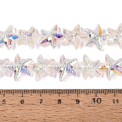 Electroplate Transparent Glass Beads Strands EGLA-Q136-01A-04-1