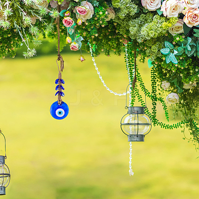 2Pcs Glass Turkey Evil Eye Car Hanging Decorations HJEW-DC0001-14-1