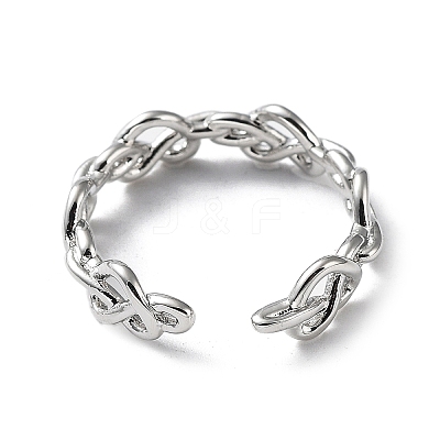 Brass Open Cuff Rings for Women RJEW-G296-01P-1