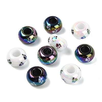 Opaque Acrylic European Beads SACR-CJC0001-37-1
